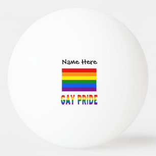 Pelota De Ping Pong Orgullo gay y bandera arcoiris con tu nombre