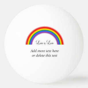 Pelota De Ping Pong Orgullo LGBT arcoiris con texto personalizado El a
