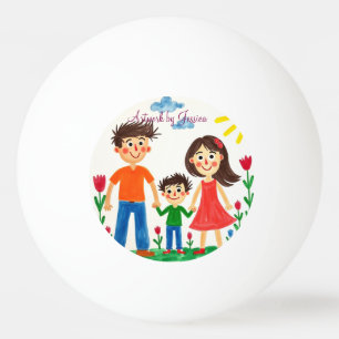 Pelota De Ping Pong Orgulloso de la pintura de arte de su hijo