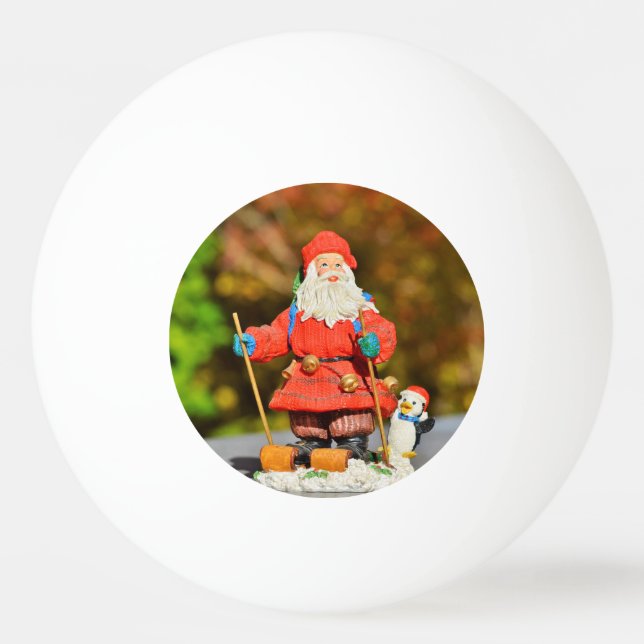 Pelota De Ping Pong Ornamento de Santa Claus (Anverso)