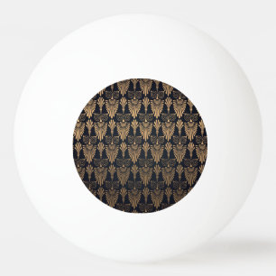 Pelota De Ping Pong Oro negro Art Deco: Retro.