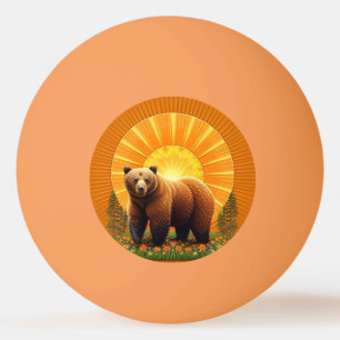 Pelota De Ping Pong Oso Pardo Majestuoso