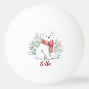 Pelota De Ping Pong Oso polar de acuarela lindo