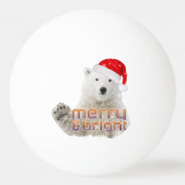 Pelota De Ping Pong Oso Polar Santa | Beary Navidades Ping Pong Ball