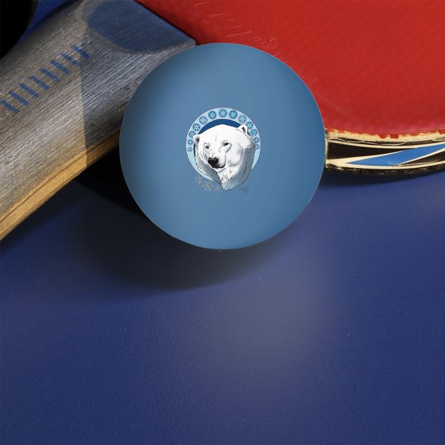 Pelota De Ping Pong Oso Polar Snwoflao Art Nouveau (Subido por el creador)