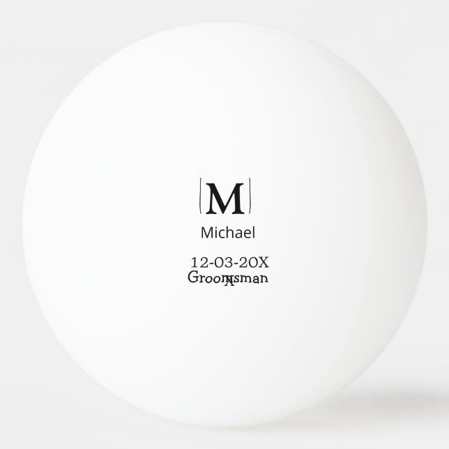 Pelota De Ping Pong padrino de boda despedida de soltera añadir nombre (Anverso)