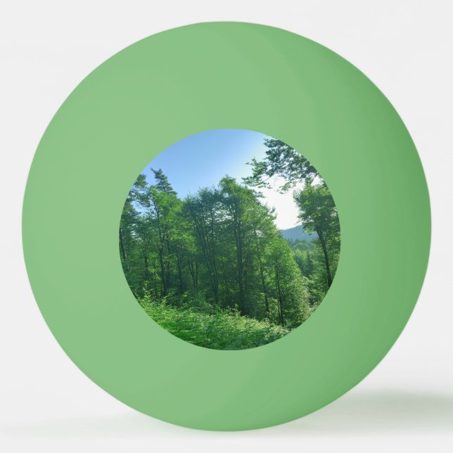 Pelota De Ping Pong Paisaje de los bosques verdes (Anverso)
