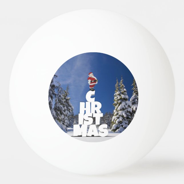 Pelota De Ping Pong paisaje invernal de los navidades (Anverso)