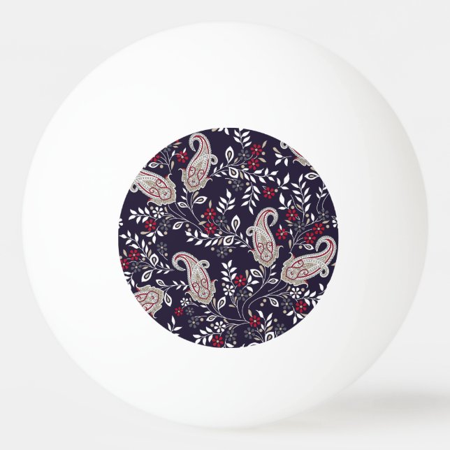 Pelota De Ping Pong Paisley tradicional india, patrón sin fisuras. (Anverso)