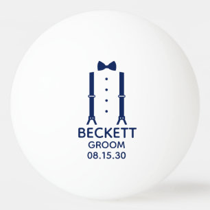 Pelota De Ping Pong Pajarita Azul del Novio