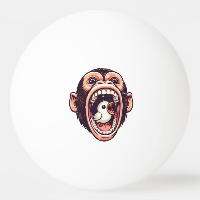 Pelota De Ping Pong Pájaro mono muy divertido (Anverso)