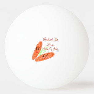 Pelota De Ping Pong pan naranja pareja emoji horneado con amor agregar