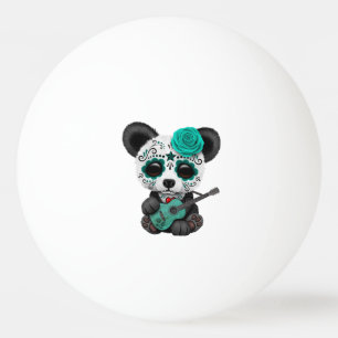 Pelota De Ping Pong Panda azul del cráneo del azúcar que toca la