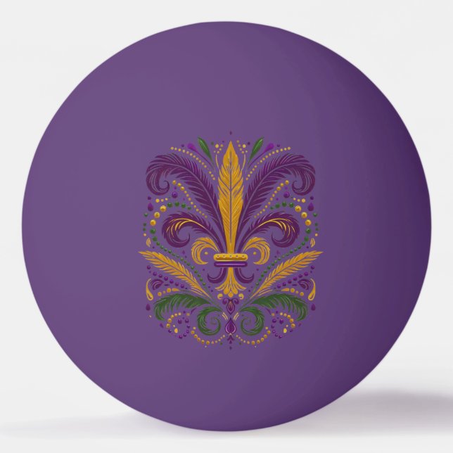 Pelota De Ping Pong Pañuelos de lis amarillo, violeta verde (Anverso)