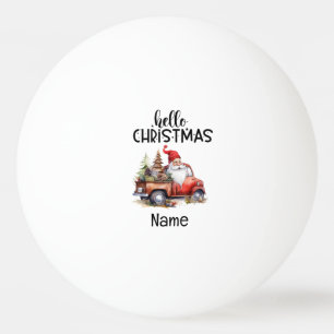 Pelota De Ping Pong Papá Noel en un camión rojo