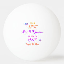 Pelota De Ping Pong Pareja Comprometida Tomando La Foto Personalizada 