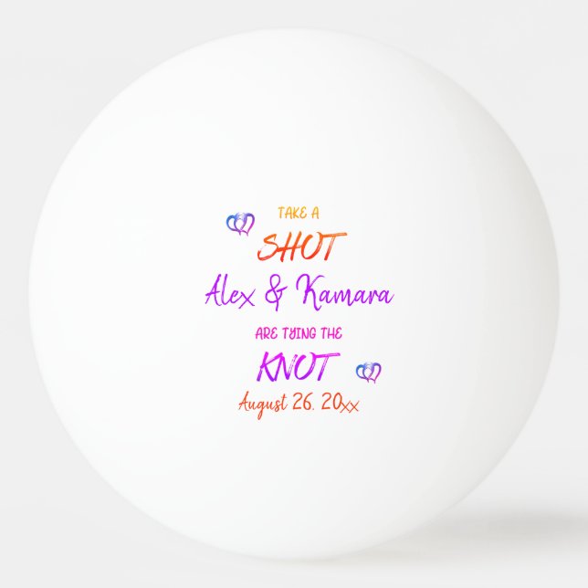 Pelota De Ping Pong Pareja Comprometida Tomando La Foto Personalizada  (Anverso)