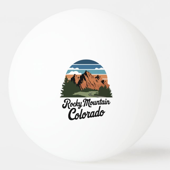 Pelota De Ping Pong Parque nacional Montaña Rocosa Retro (Anverso)