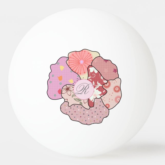 Pelota De Ping Pong Patchworkblume, personalisiert   (Anverso)