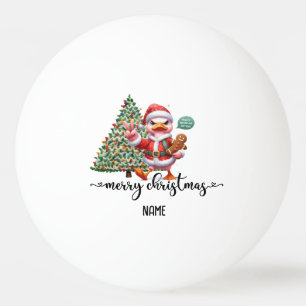 Pelota De Ping Pong Pato a Santa Claus con árbol de Navidad