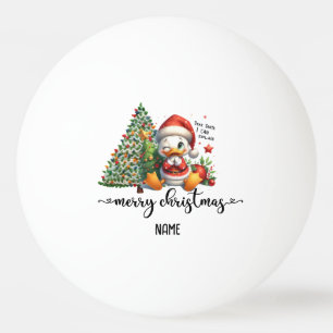 Pelota De Ping Pong Pato a Santa Claus con árbol de Navidad