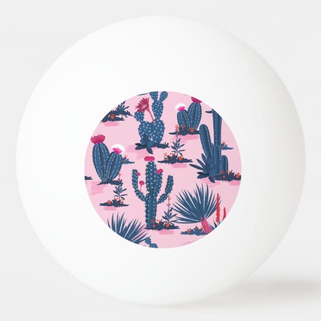 Pelota De Ping Pong Patrón de Cactus de verano dulce (Anverso)