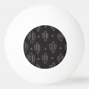 Pelota De Ping Pong Patrón de cactus negro dibujado a mano