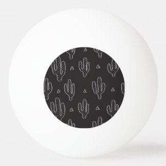 Pelota De Ping Pong Patrón de cactus negro dibujado a mano