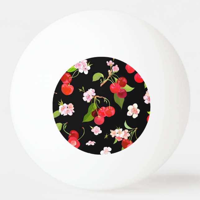 Pelota De Ping Pong Patrón de cerezas 2 (Anverso)