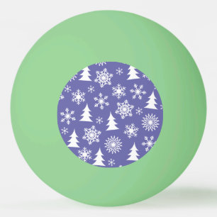Pelota De Ping Pong Patrón de copos de nieve y pinos