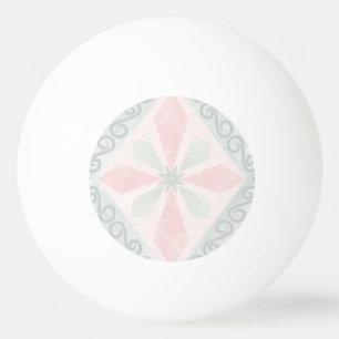 Pelota De Ping Pong Patrón de diamante pastel verde y rosa