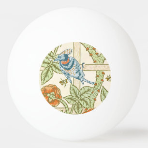 Pelota De Ping Pong Patrón de enrejado de pájaros y rosas sin costuras