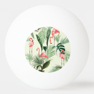 Pelota De Ping Pong Patrón de flores exóticas Flamingo rosa