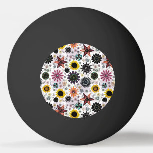 Pelota De Ping Pong Patrón de flores sin fisuras vintage lindo
