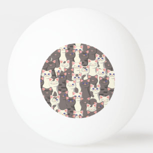 Pelota De Ping Pong Patrón de gatos blancos y grises