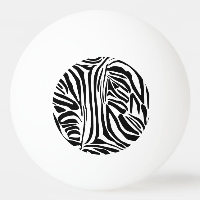 Pelota De Ping Pong Patrón de impresión de cebra en blanco y negro atr (Anverso)