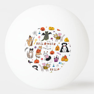 Pelota De Ping Pong Patrón de la línea de Vintage de los gatos de Hall