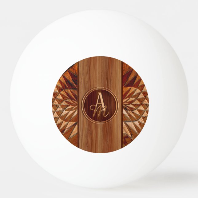 Pelota De Ping Pong Patrón de madera (Anverso)
