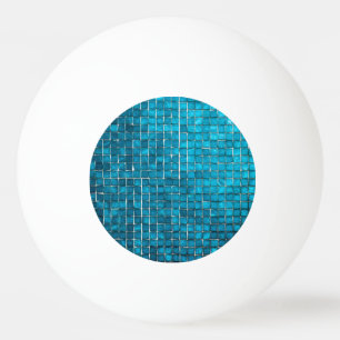 Pelota De Ping Pong Patrón de mosaico azul