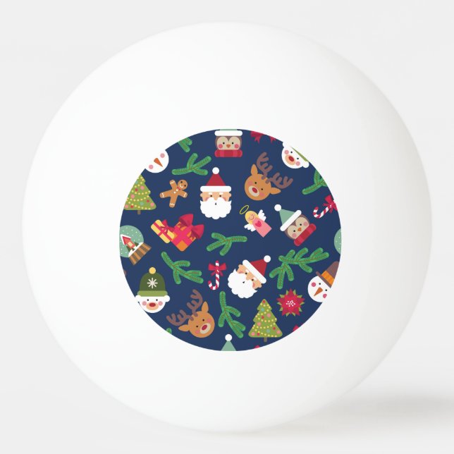 Pelota De Ping Pong Patrón de Navidades festivos, diseño de vacaciones (Anverso)