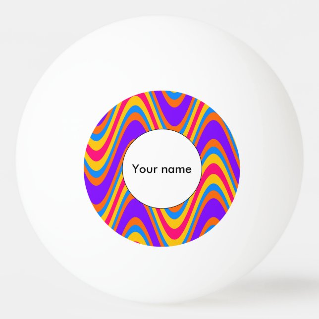 Pelota De Ping Pong Patrón de ondas coloridas (Anverso)