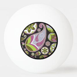 Pelota De Ping Pong Patrón de paisley púrpura