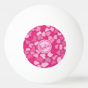 Pelota De Ping Pong Patrón de Piedra Rosa-