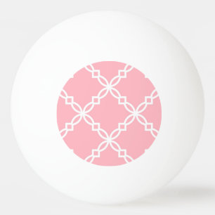 Pelota De Ping Pong Patrón de quatrefolios grandes de color blanco ros