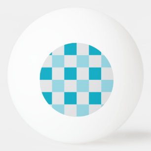 Pelota De Ping Pong Patrón de tablero de ajedrez blanco y azul