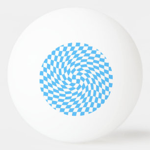 Pelota De Ping Pong Patrón de tablero de cheques azul y blanco claro