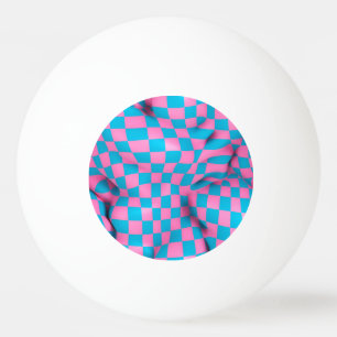 Pelota De Ping Pong Patrón de tablero de cheques con abstracción rosa