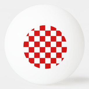 Pelota De Ping Pong Patrón de verificador rojo y blanco