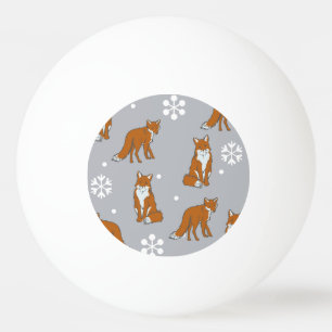 Pelota De Ping Pong Patrón de zorros rojos de invierno