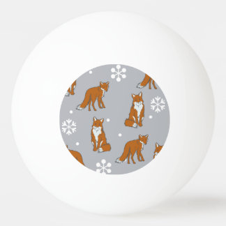 Pelota De Ping Pong Patrón de zorros rojos de invierno